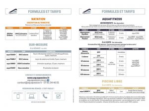 aquabike tarif - aquaforme prénatal - cours aquafitness