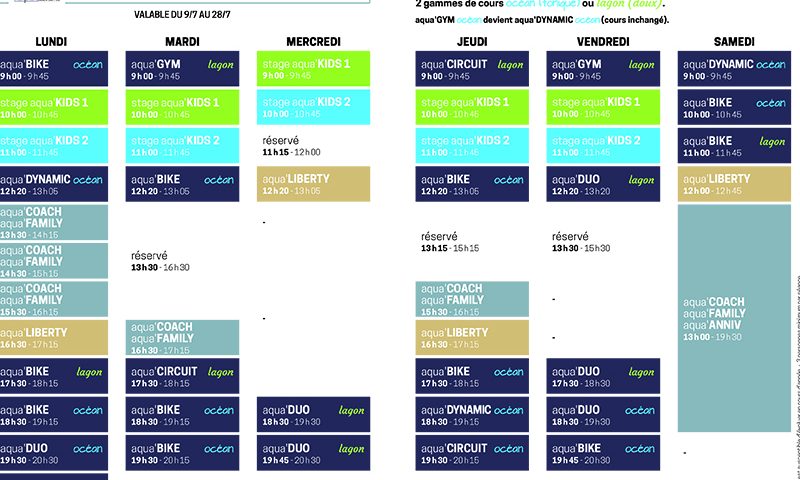 Aquapassion_planinng cours aquagym romans_Juillet 2018