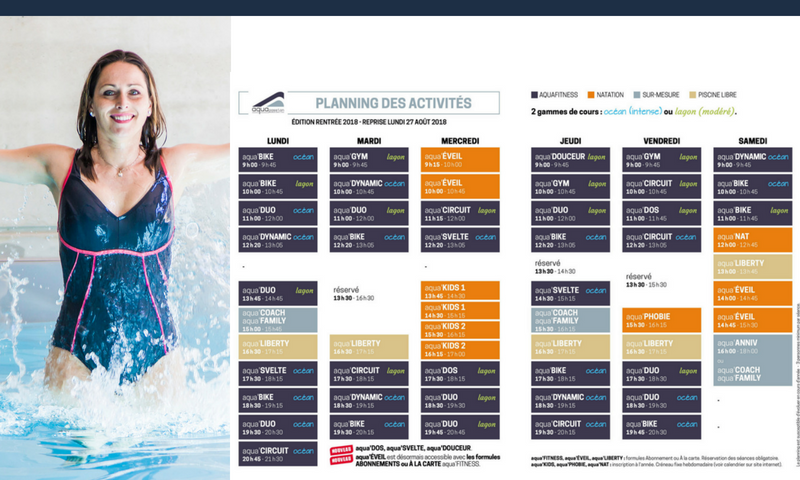 Aquapassion_planning aquagym et activités club aquatique_septembre 2018