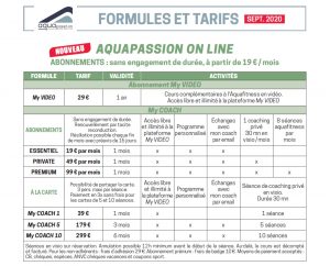 AQUAPASSION ONLINE_Formules et tarifs
